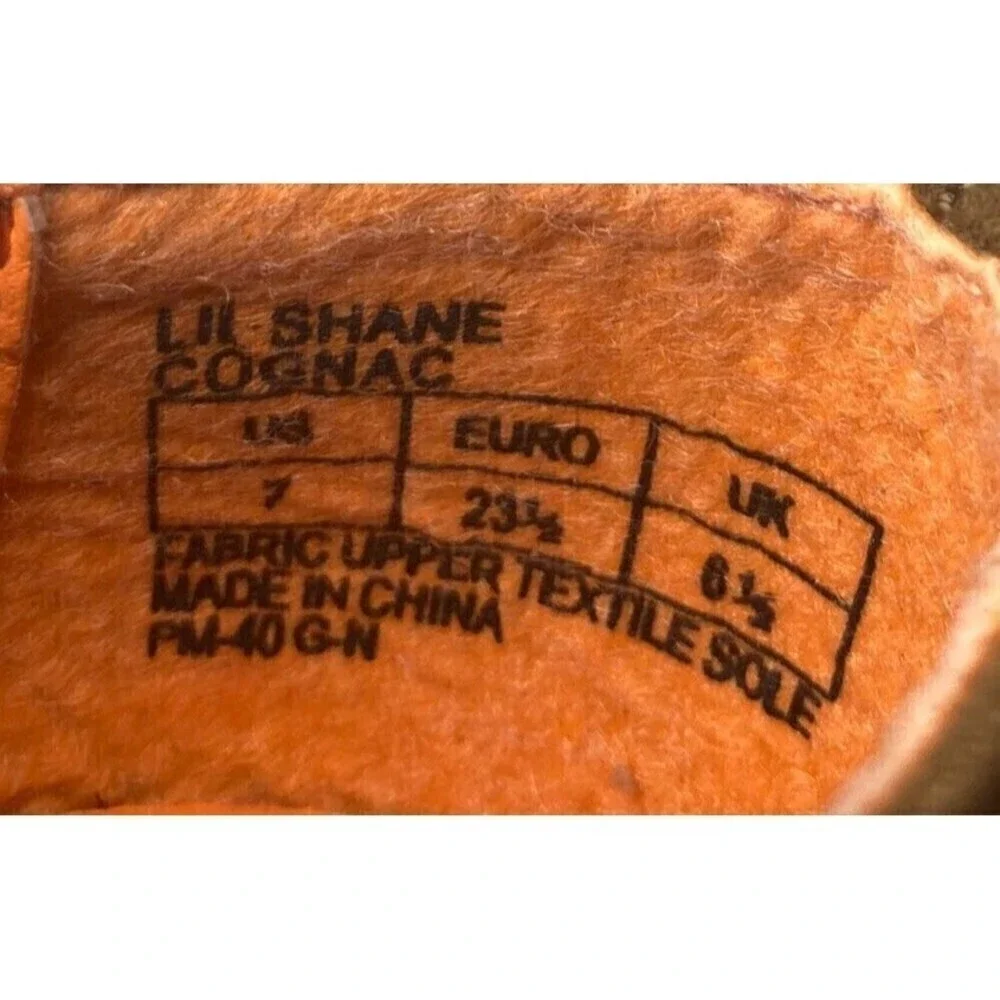 NEW Cole Haan Lil Shane Boys Size 7 US Cognac Brown Faux Suede Oxfords 23.5 EU